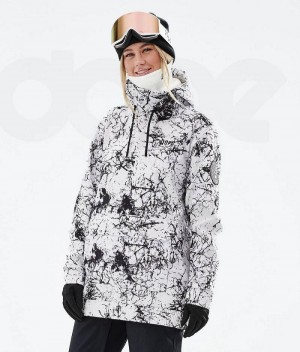 Geaca Snowboard Dope Wylie W Dama Albi Negrii | Romania_D1625