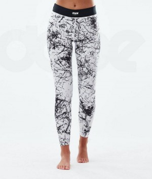 Pantaloni Base Layer Dope Snuggle W Dama Albi Negrii | Romania_D1764